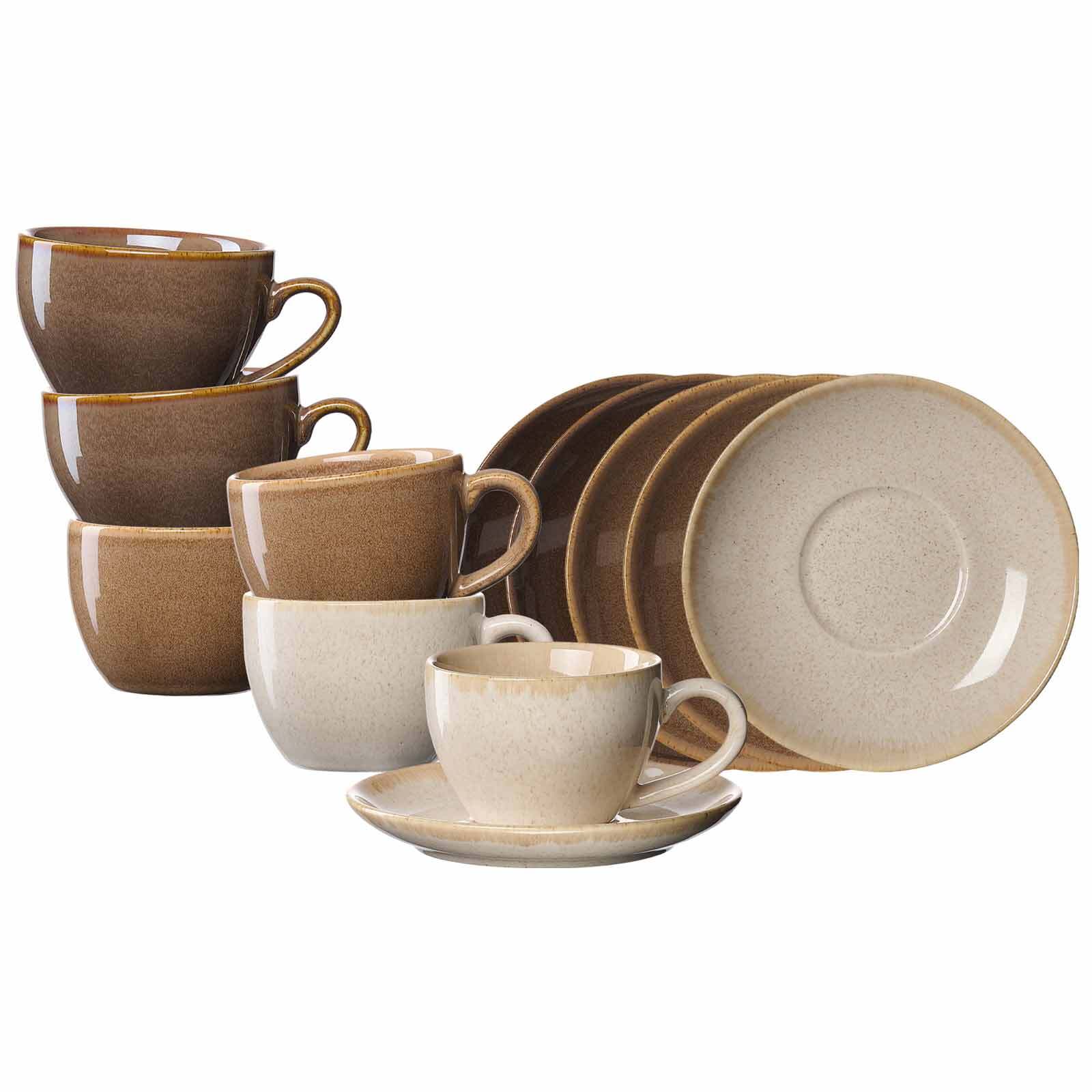 Ritzenhoff & Breker Kaffeetassen mit Untertassen Sahara 230 ml 6er Set - Bild 1