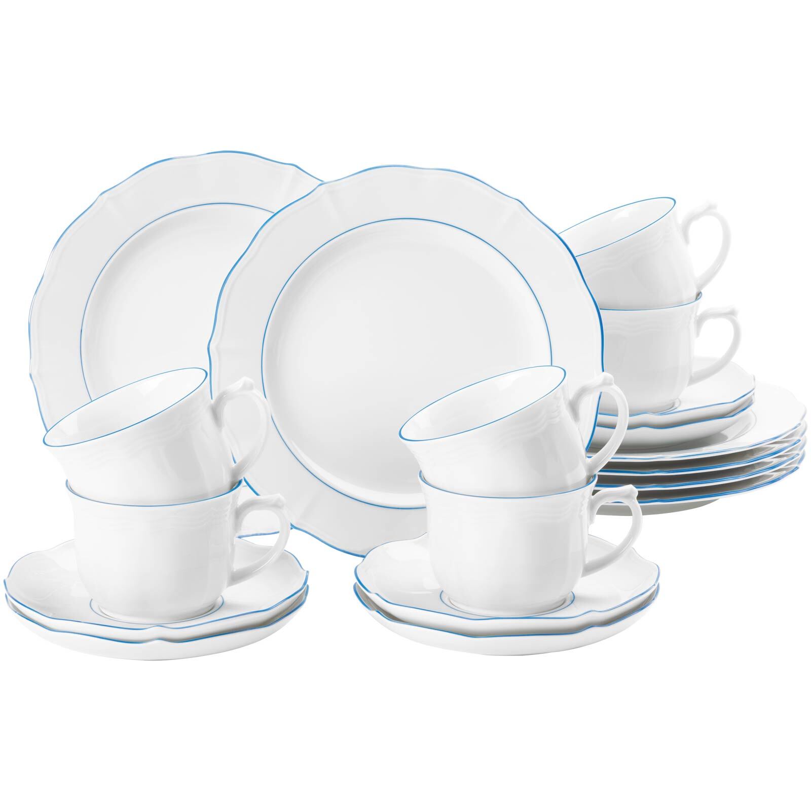 Seltmann Weiden Kaffeeservice Sonate Blue Lines 18er Set - Bild 1