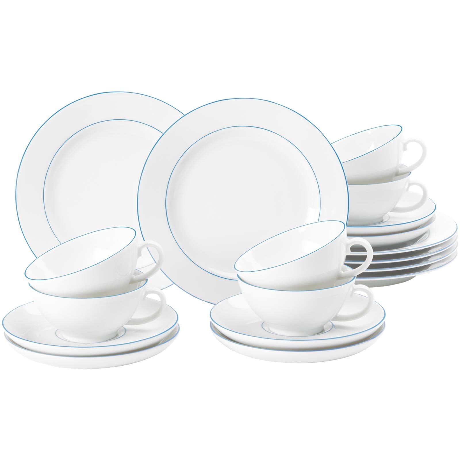 Seltmann Weiden Teeservice Sonate Blue Lines 18er Set - Bild 1