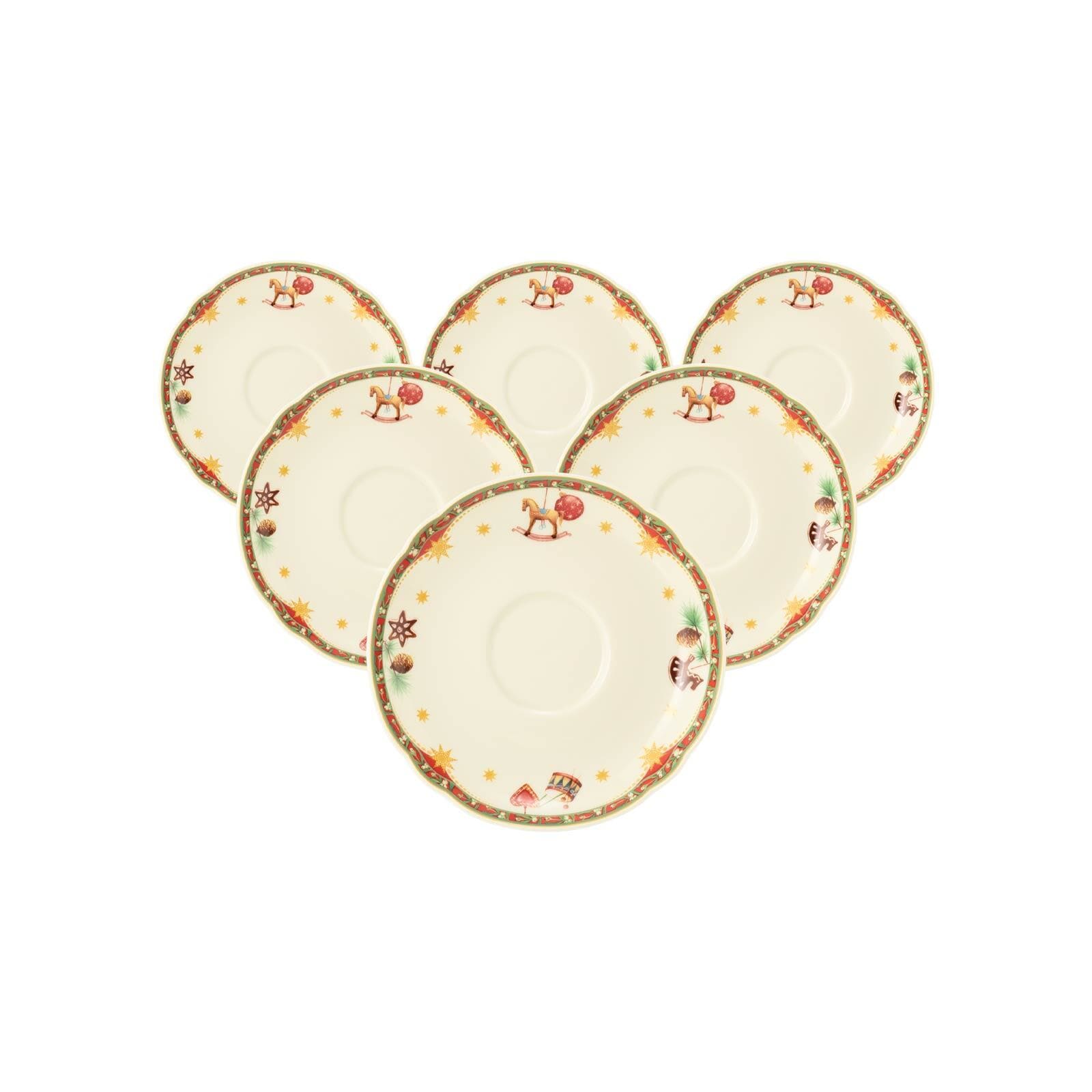Seltmann Weiden Kombi-Untertassen Marieluise Weihnachtsnostalgie &oslash; 15 cm 6er Set - Bild 1