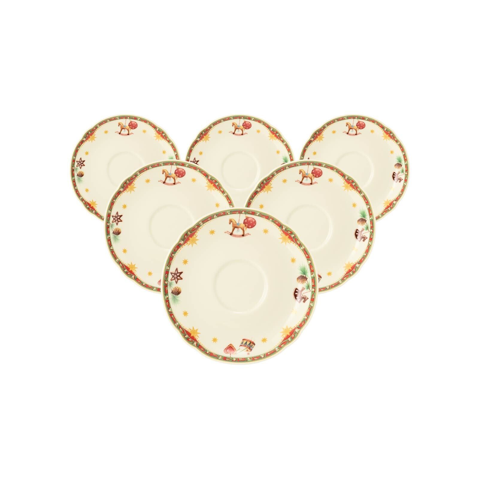 Seltmann Weiden Kombi-Untertassen Marieluise Weihnachtsnostalgie ø 15 cm 6er Set