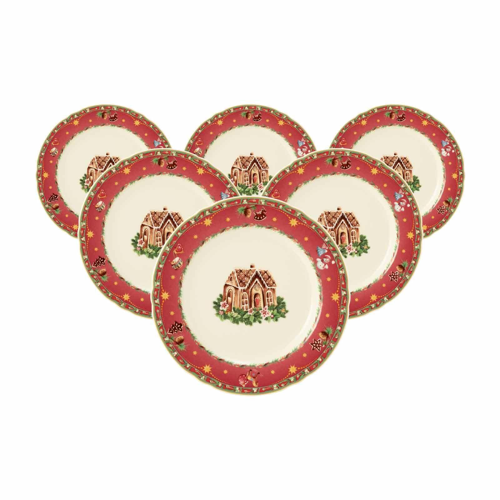 Seltmann Weiden Fr&uuml;hst&uuml;cksteller Marieluise Weihnachtsnostalgie &oslash; 20 cm 6er Set - Bild 1