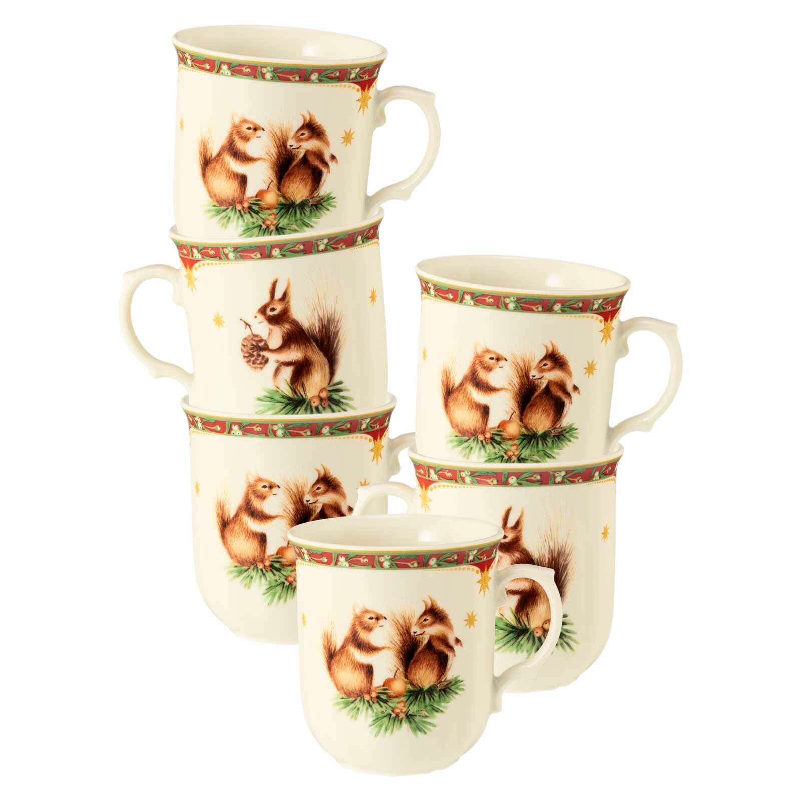 Seltmann Weiden Becher mit Henkel Marieluise Weihnachtsnostalgie 270 ml 6er Set