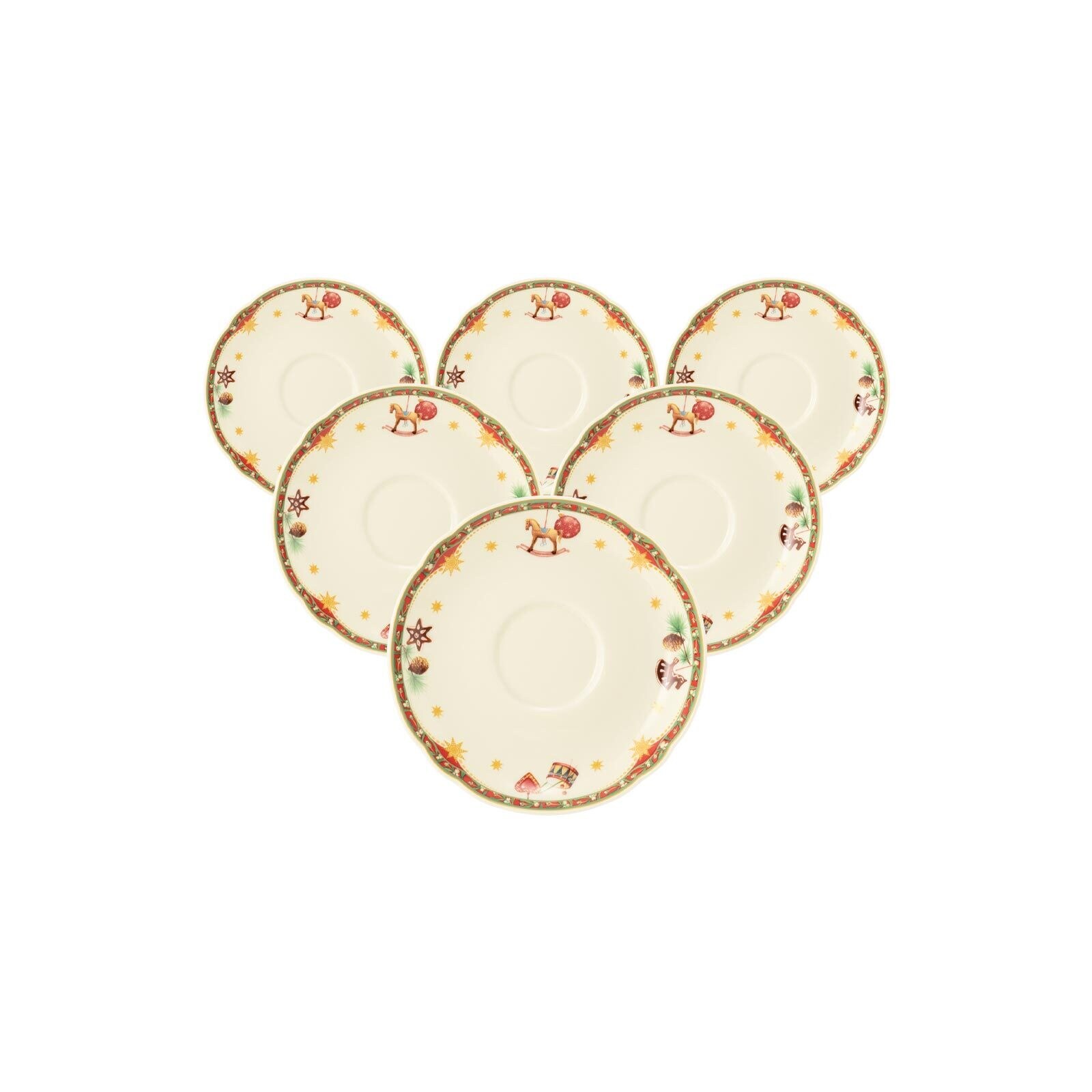 Seltmann Weiden Teeuntertassen Marieluise Weihnachtsnostalgie ø 13 cm 6er Set