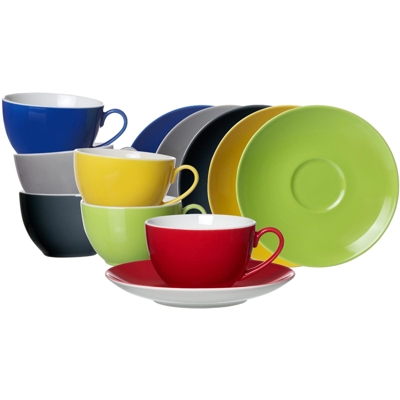 Ritzenhoff & Breker Kaffeetassen mit Untertassen Doppio 200 ml 6er Set - Bild 1