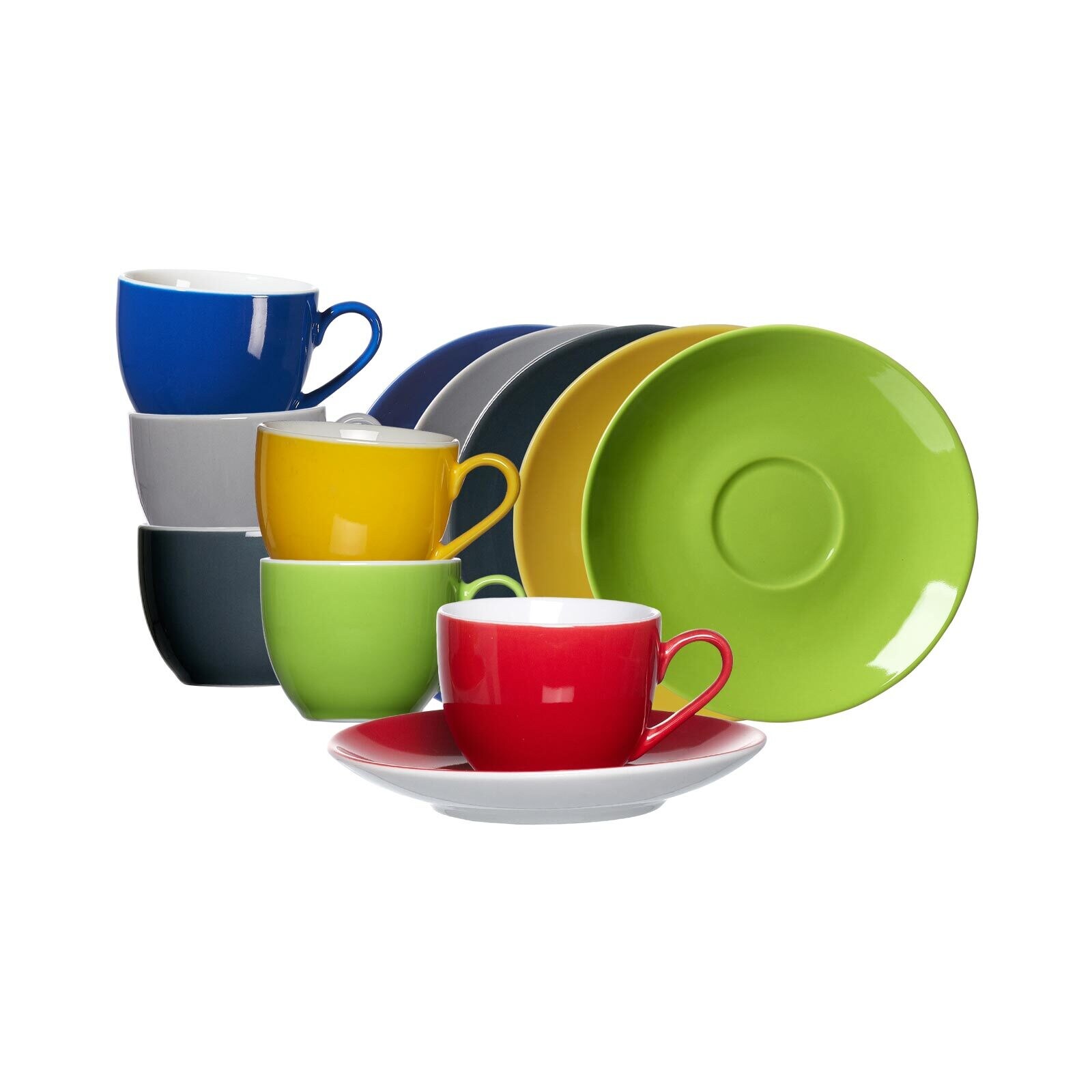 Espressotassen mit Untertassen Doppio  6er Set