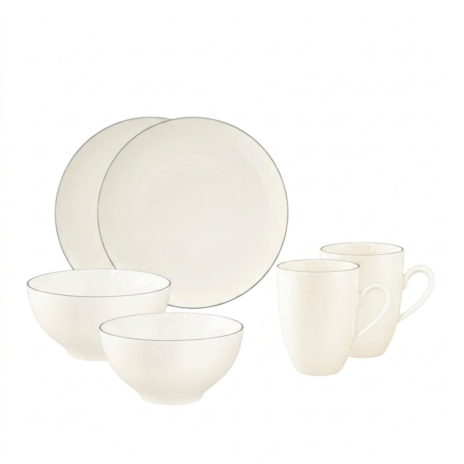 Seltmann Weiden Fr&uuml;hst&uuml;cks-Set Savona Grey Line 6er Set - Bild 1