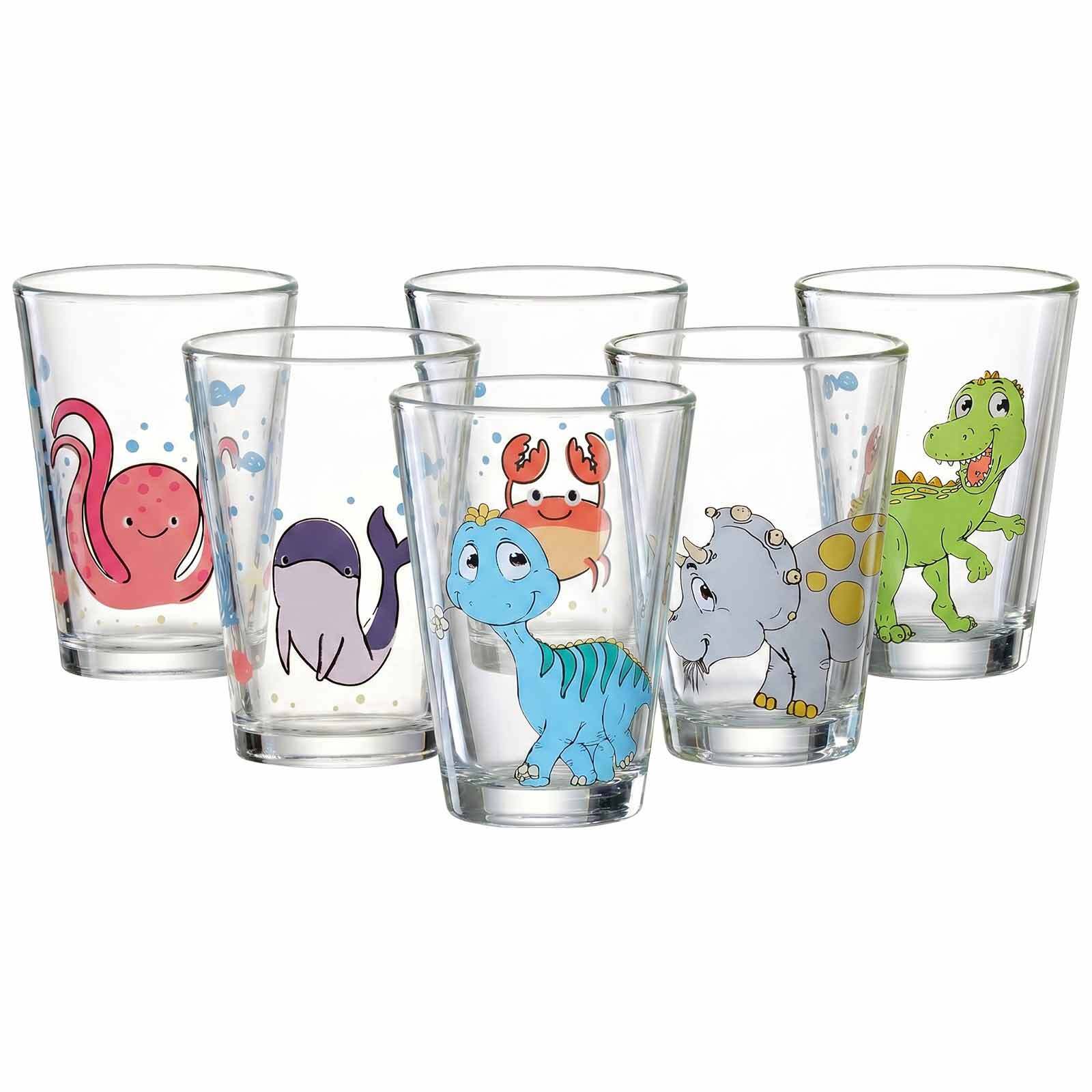 Ritzenhoff & Breker Kindergl&auml;ser Dino und Meerestiere 200 ml 6er Set - Bild 1