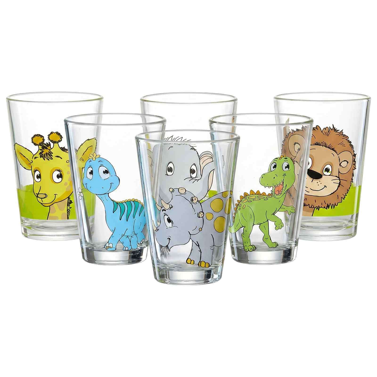 Ritzenhoff & Breker Kindergl&auml;ser Dino und Dschungeltiere 200 ml 6er Set - Bild 1