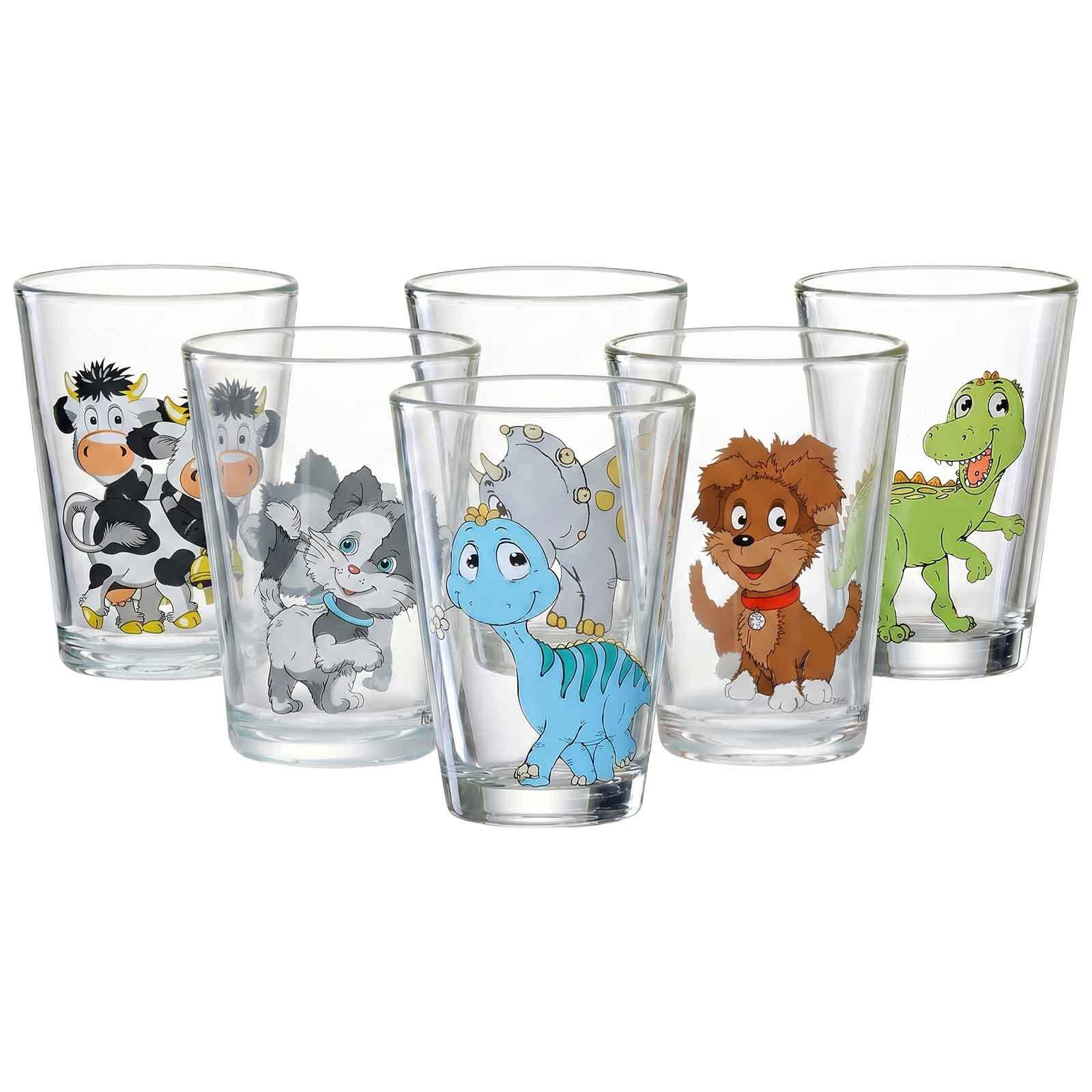 Ritzenhoff & Breker Kindergl&auml;ser Dino und Hoftiere 200 ml 6er Set - Bild 1