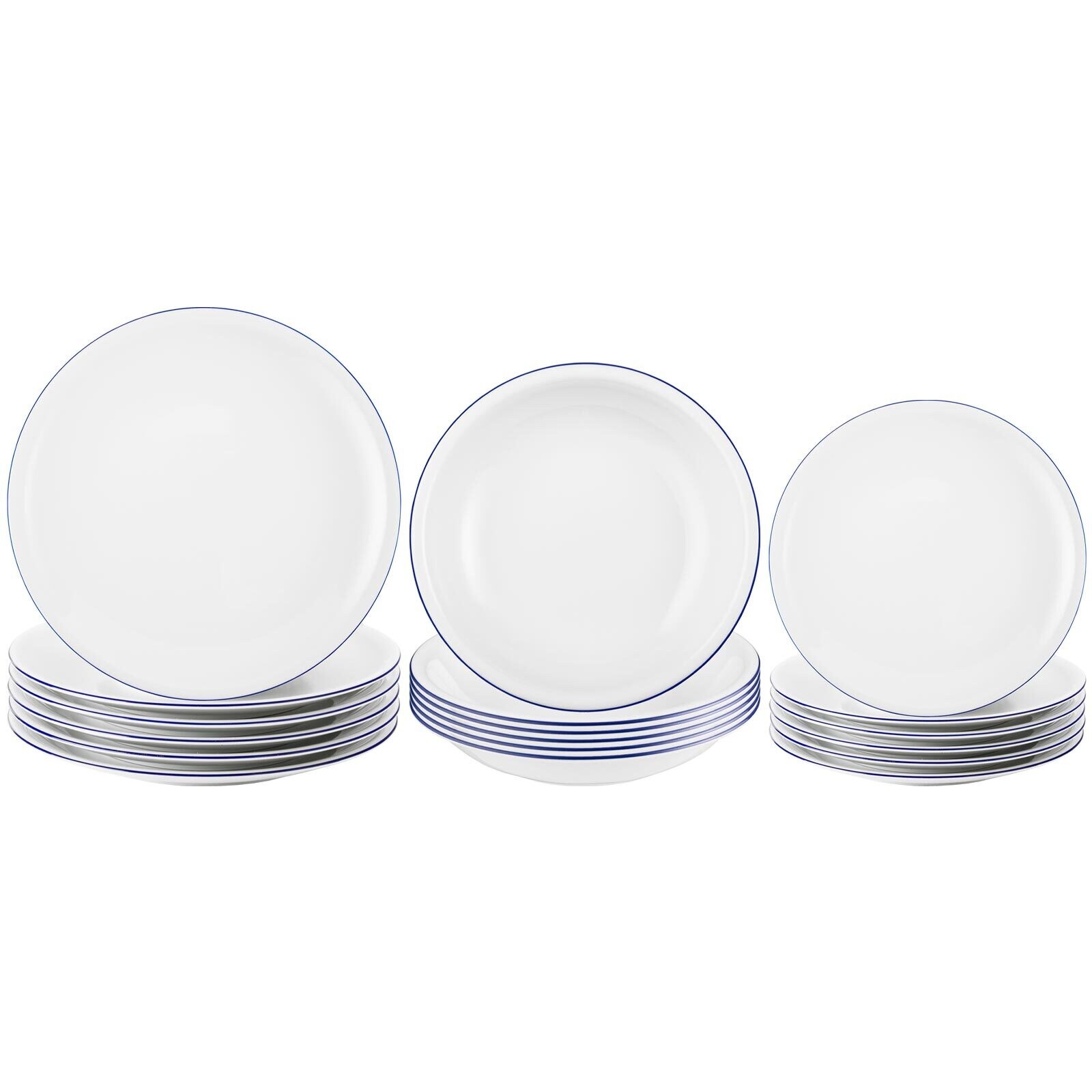 Teller-Set Compact Blaurand 18er Set