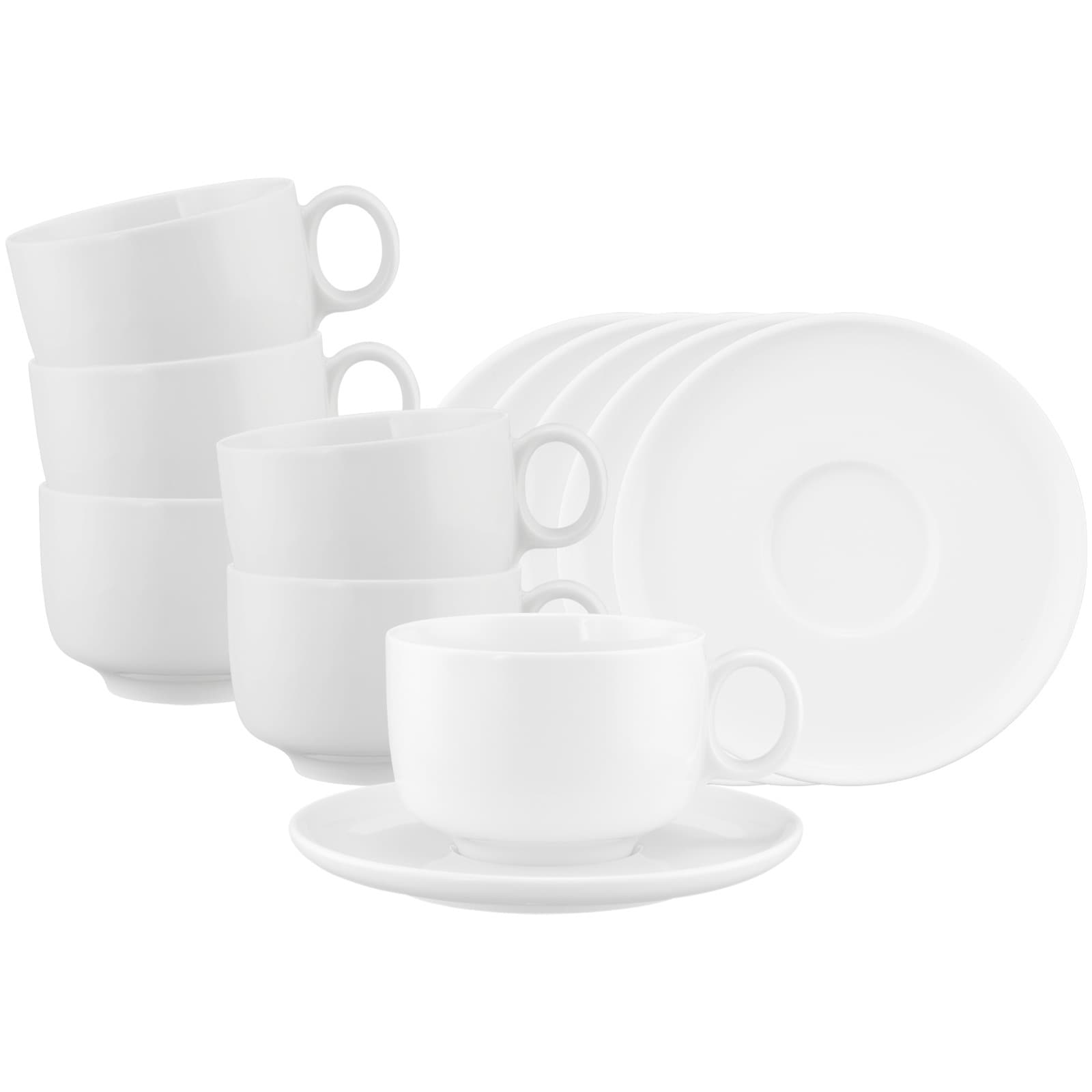 Seltmann Weiden Milchkaffeetassen mit Untertassen Sento Home 350 ml 6er Set - Bild 1