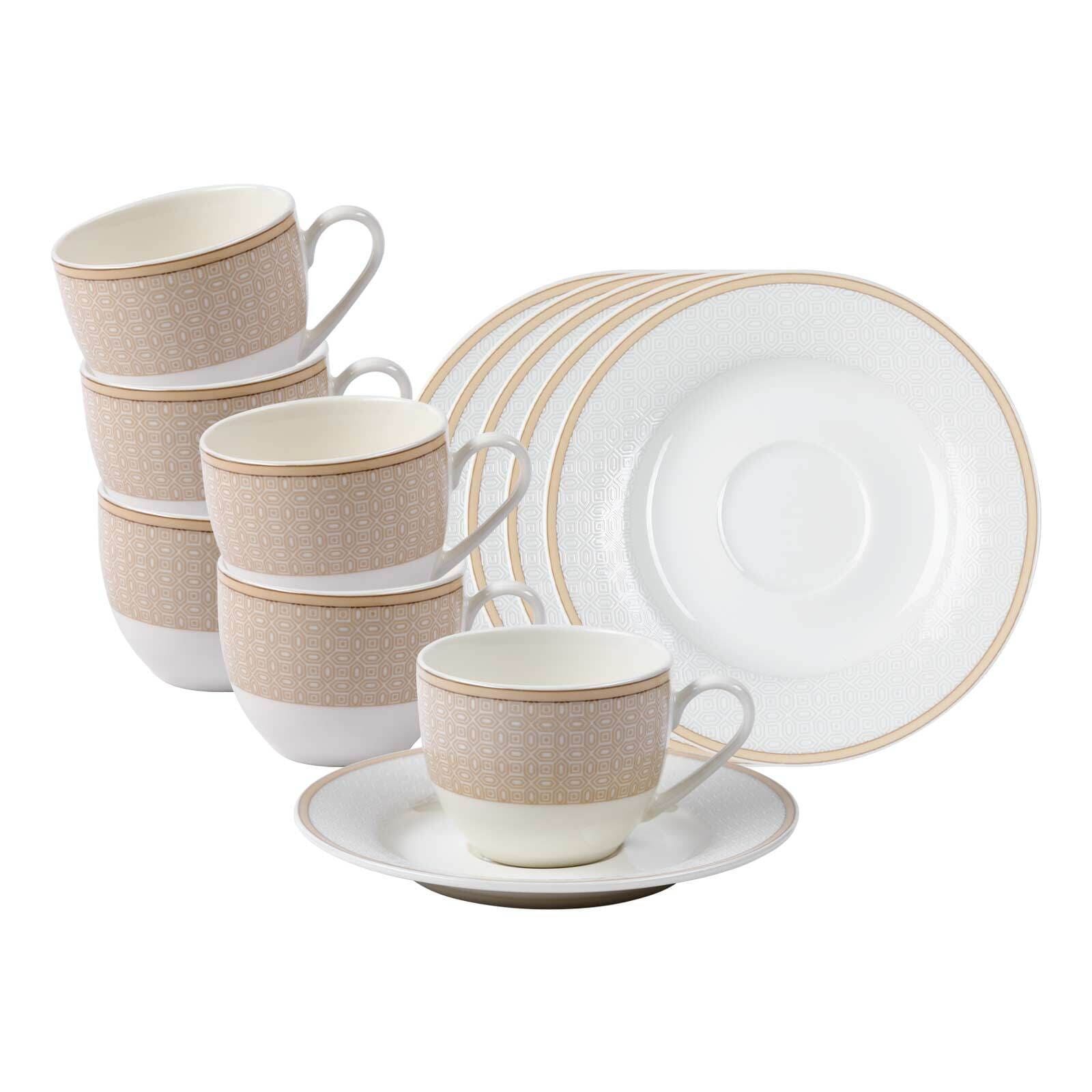 Ritzenhoff & Breker Espressotassen mit Untertassen Geo 90 ml 6er Set - Bild 1