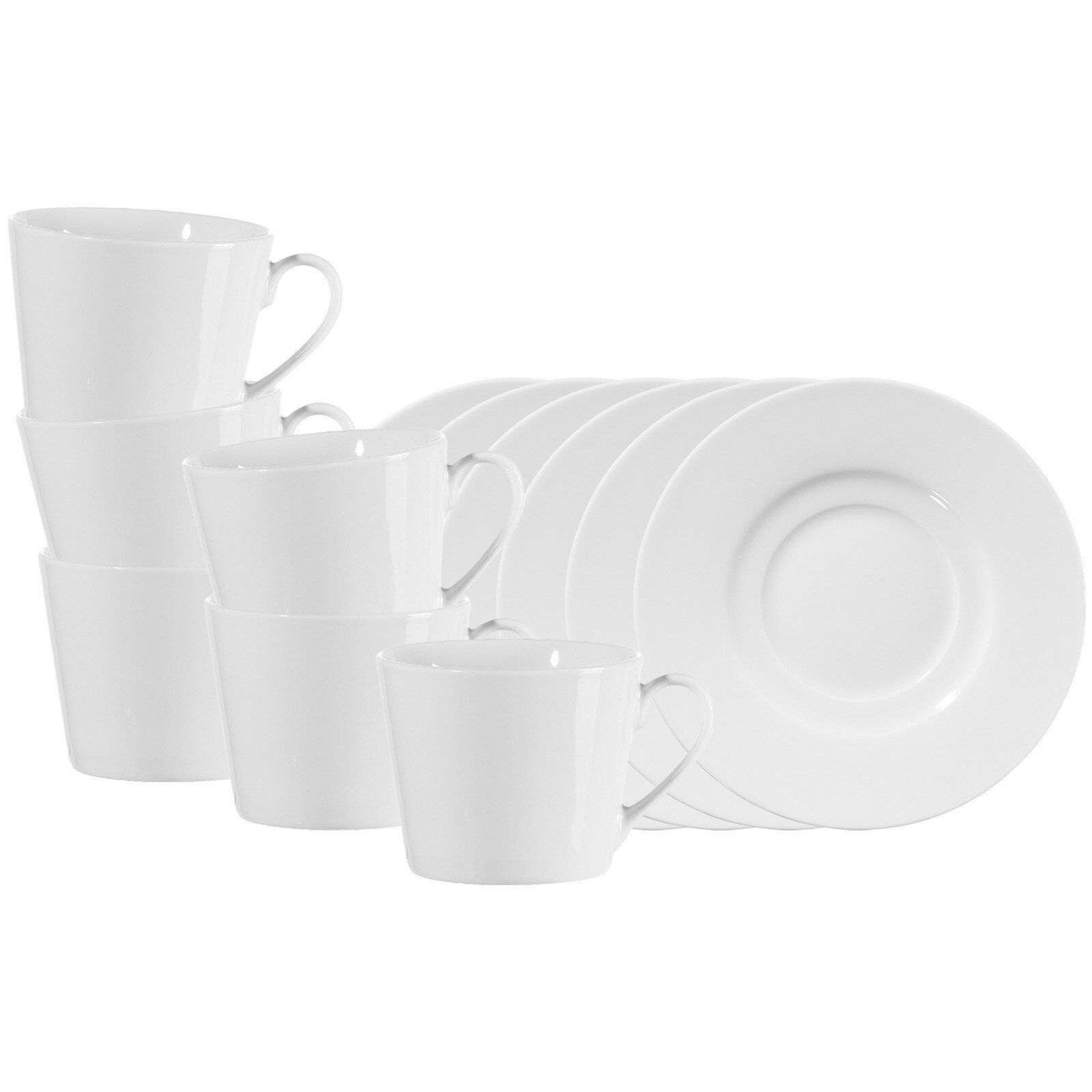 Ritzenhoff & Breker Kaffeetassen mit Untertassen Bianco Conico 180 ml 6er Set - Bild 1