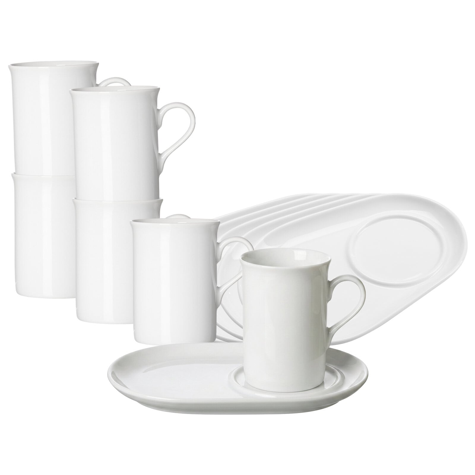 Ritzenhoff & Breker Kaffeebecher mit Unterteller Bianco 300 ml 6er Set - Bild 1