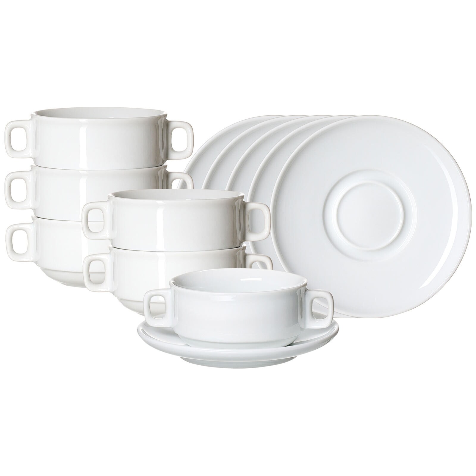 Ritzenhoff & Breker Suppentasse mit Untertasse Bianco 245 ml 6er Set - Bild 1