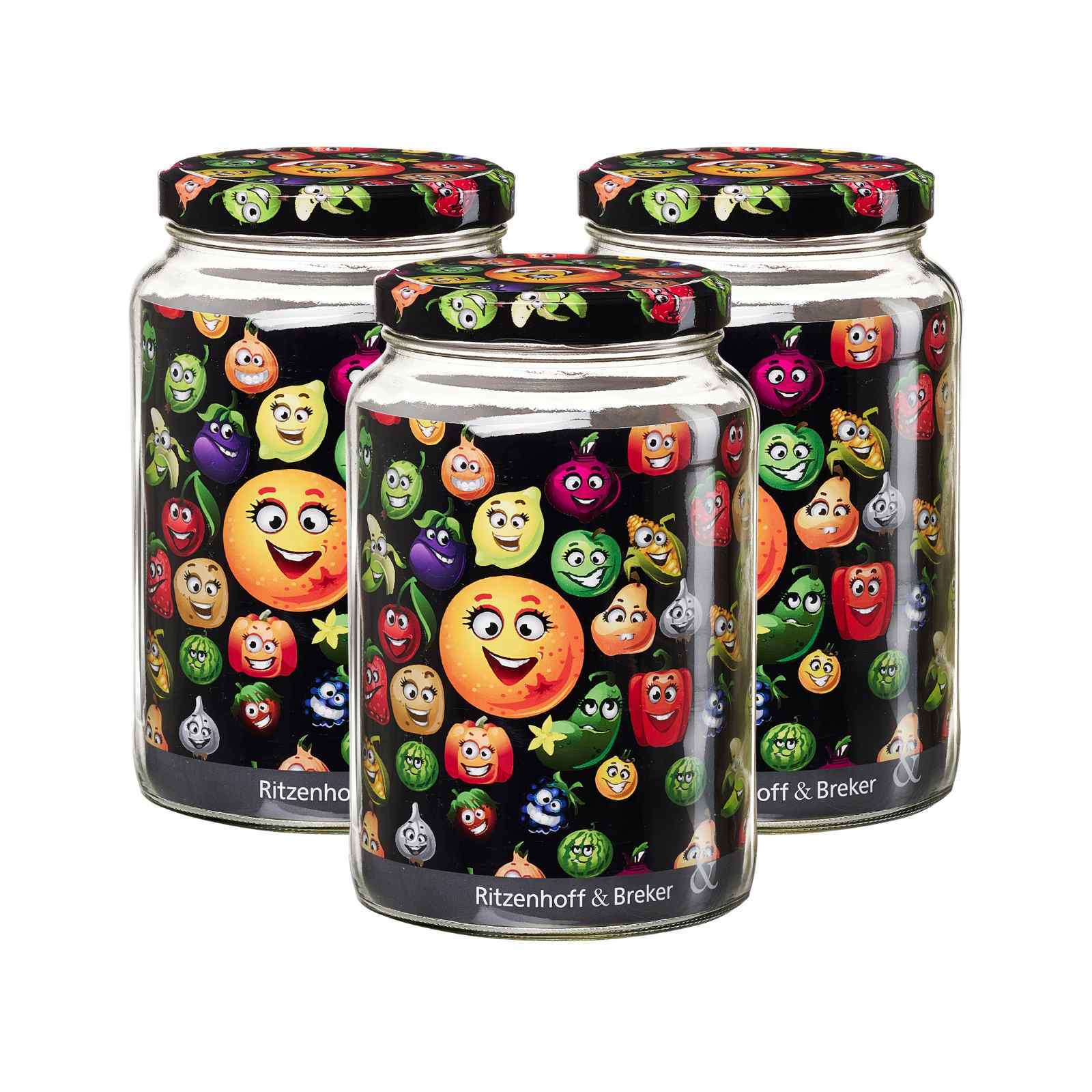 Ritzenhoff & Breker Vorratsgl&auml;ser Smile 1,7 l 3er Set - Bild 1