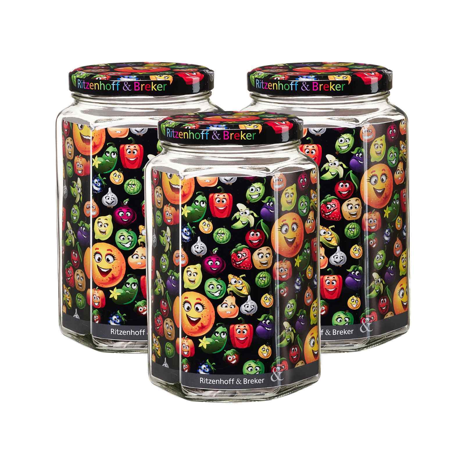 Ritzenhoff & Breker Vorratsgl&auml;ser Smile 1,7 l 3er Set - Bild 1