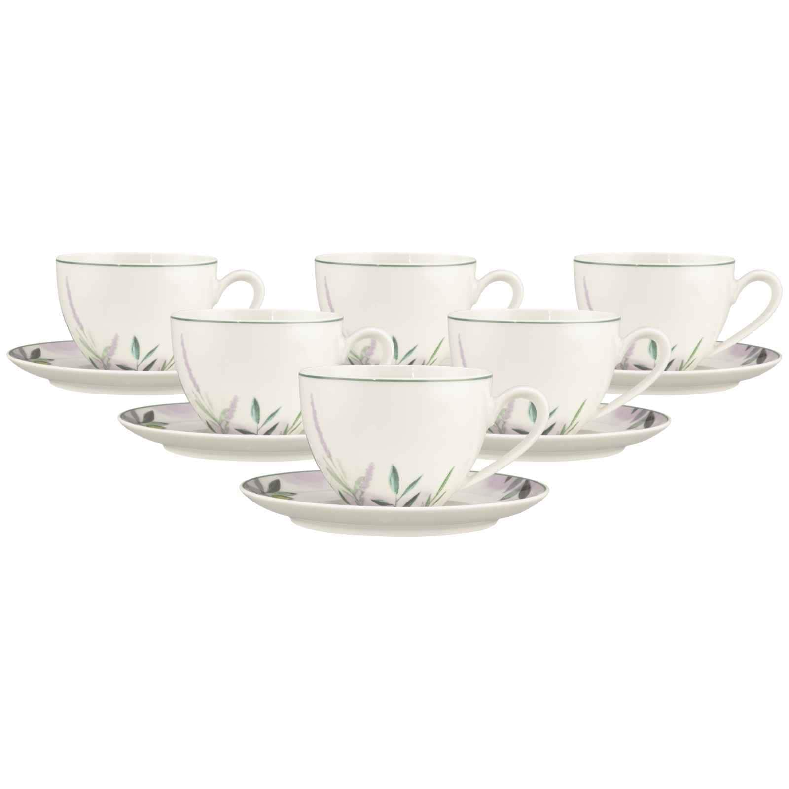 Seltmann Weiden Milchkaffeetassen mit Untertassen Savona Provence 340 ml 6er Set - Bild 1