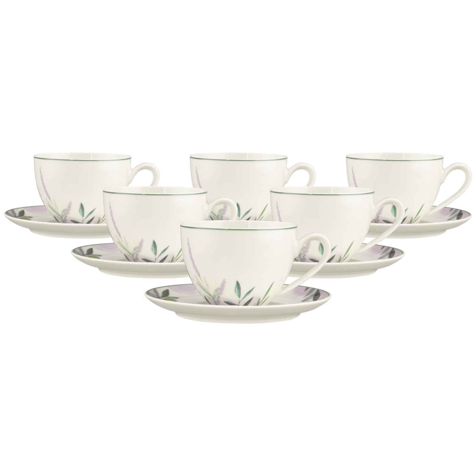 Seltmann Weiden Milchkaffeetassen mit Untertassen Savona Provence 340 ml 6er Set