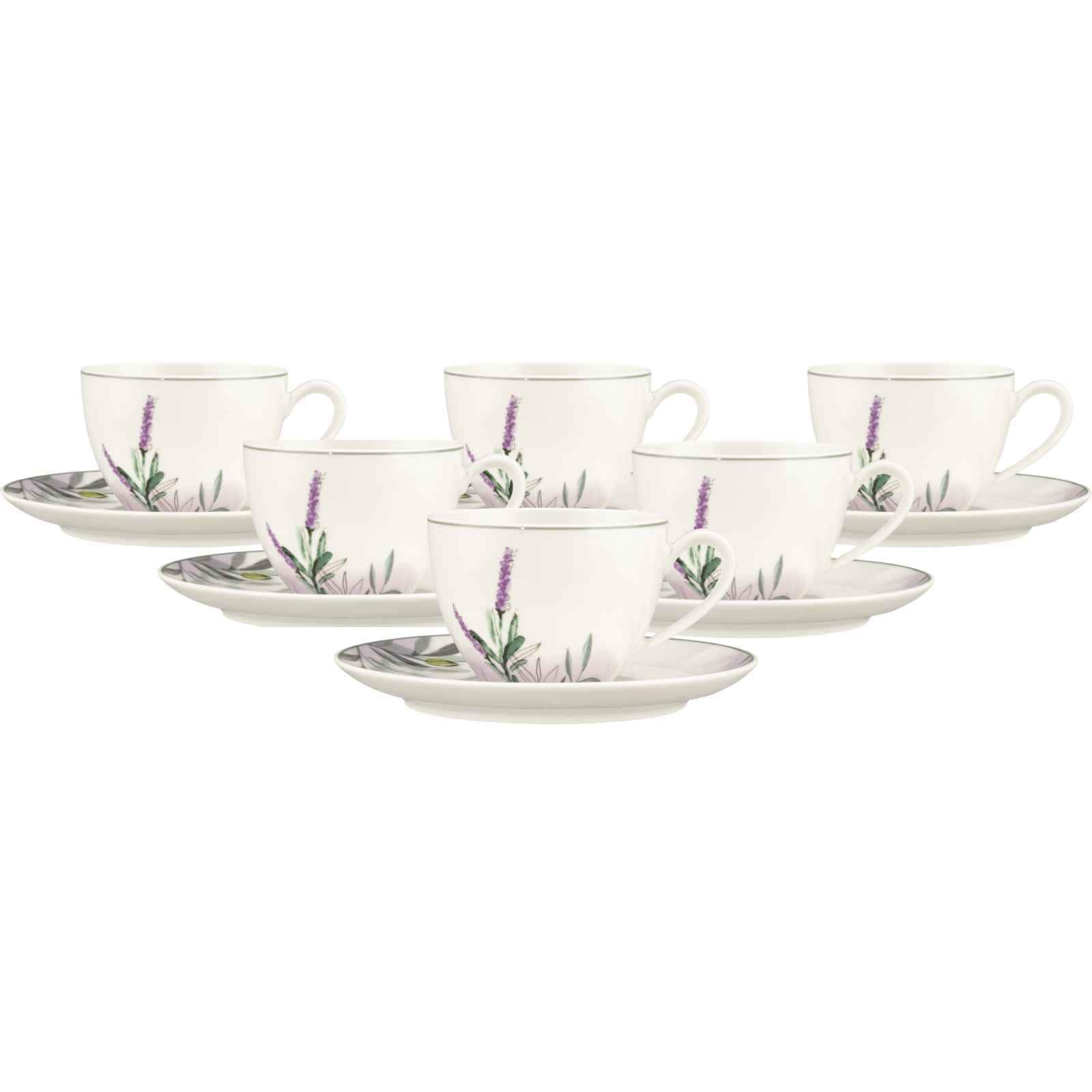 Seltmann Weiden Kaffeetassen mit Untertassen Savona Provence 270 ml 6er Set - Bild 1