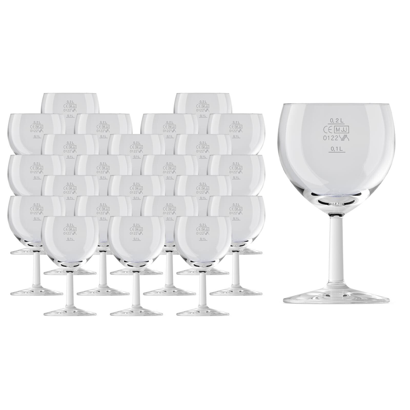 Weingläser geeicht Ballon Profi  + 0,2 l 24er Set
