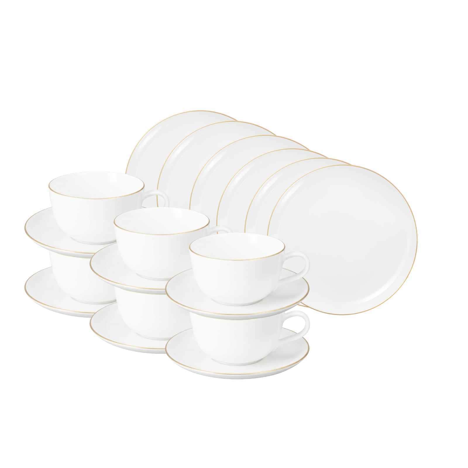 Seltmann Weiden Teeservice Liberty Goldrand 280 ml 18-tlg. - Bild 1