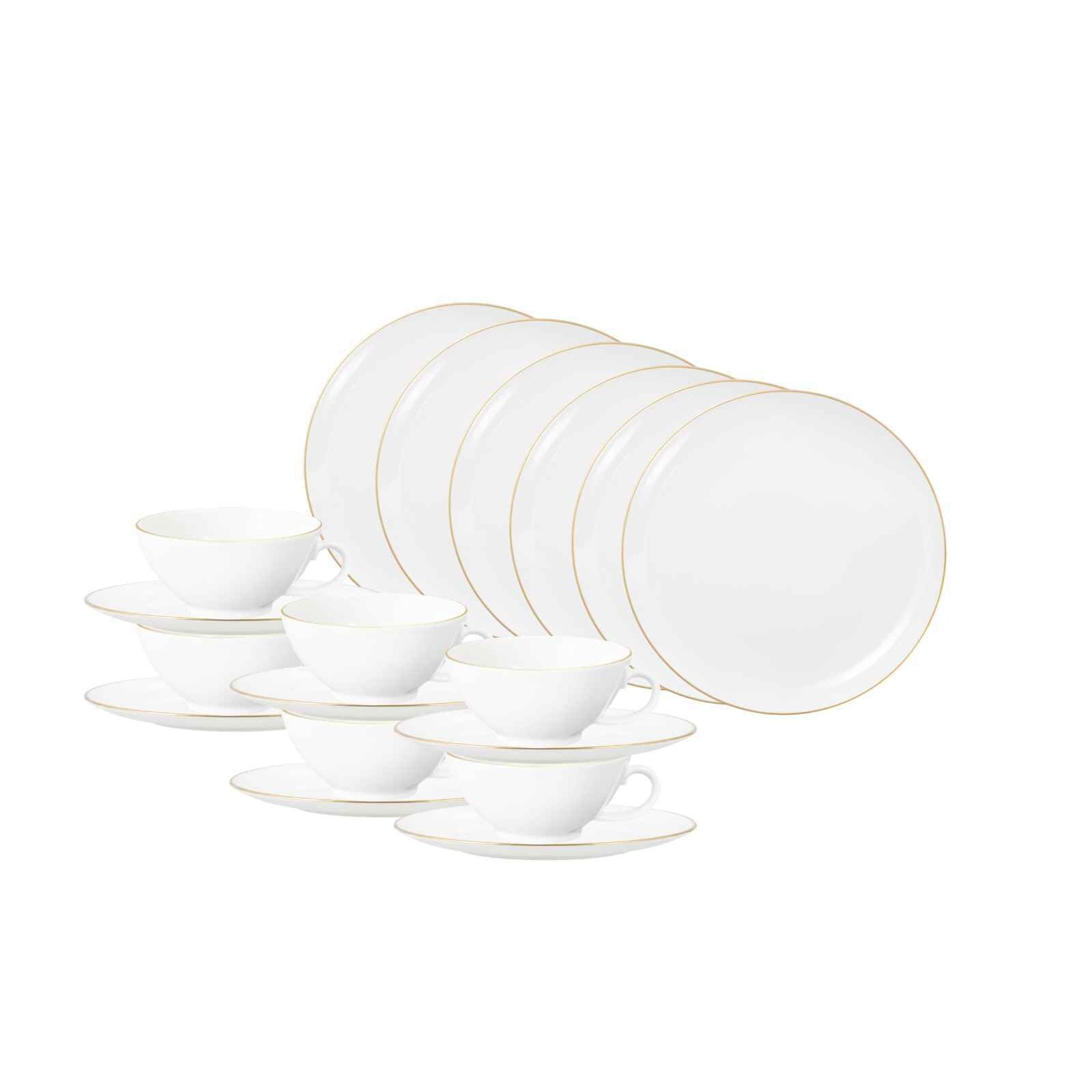 Seltmann Weiden Teeservice Liberty Goldrand 140 ml 18-tlg.