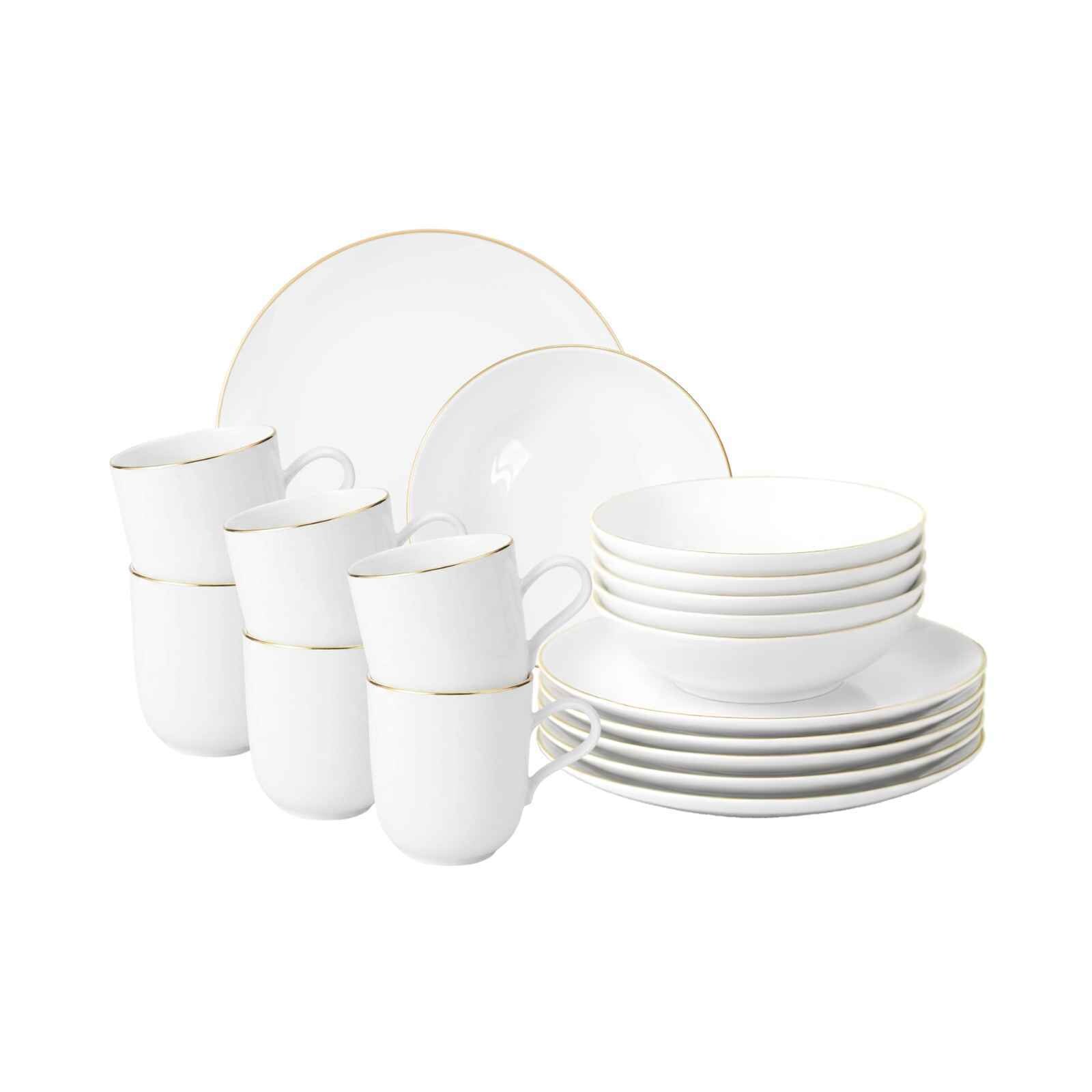 Seltmann Weiden Frühstücks-Set Liberty Goldrand 18-tlg.