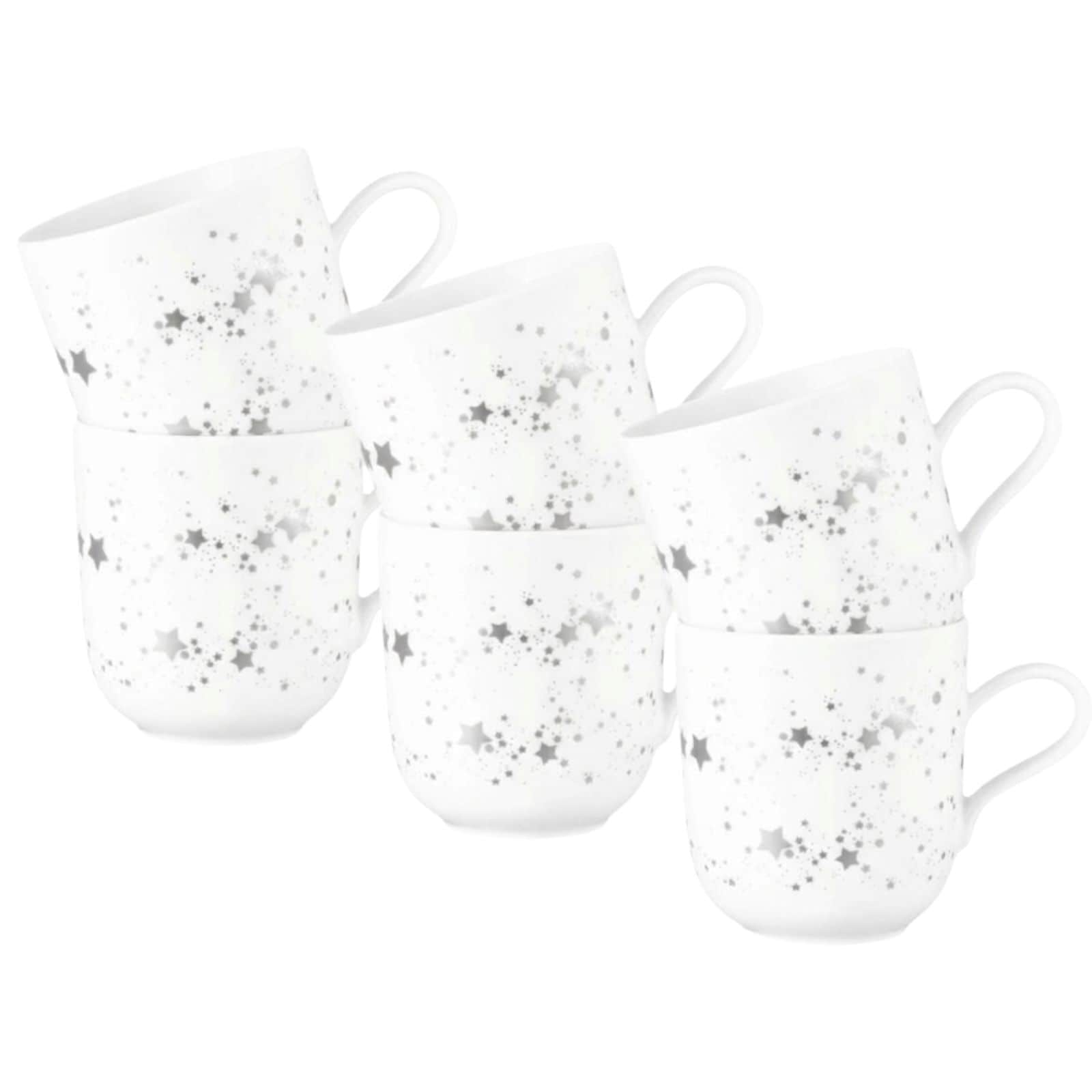 Seltmann Weiden Henkelbecher Liberty Silver Stars 400 ml 6er Set - Bild 1