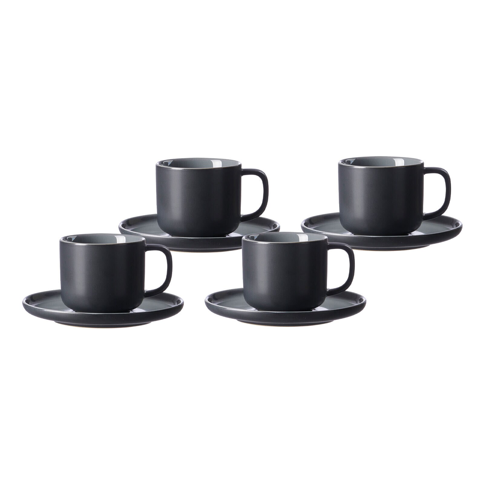 Ritzenhoff & Breker Kaffeetassen mit Untertassen Jasper 240 ml 4er Set