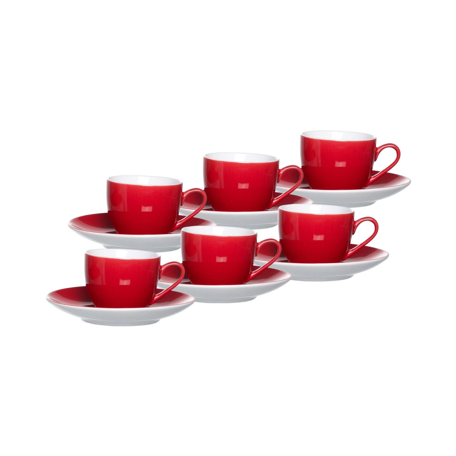 Ritzenhoff & Breker Espressotassen und -untertassen Doppio 80 ml 6er Set
