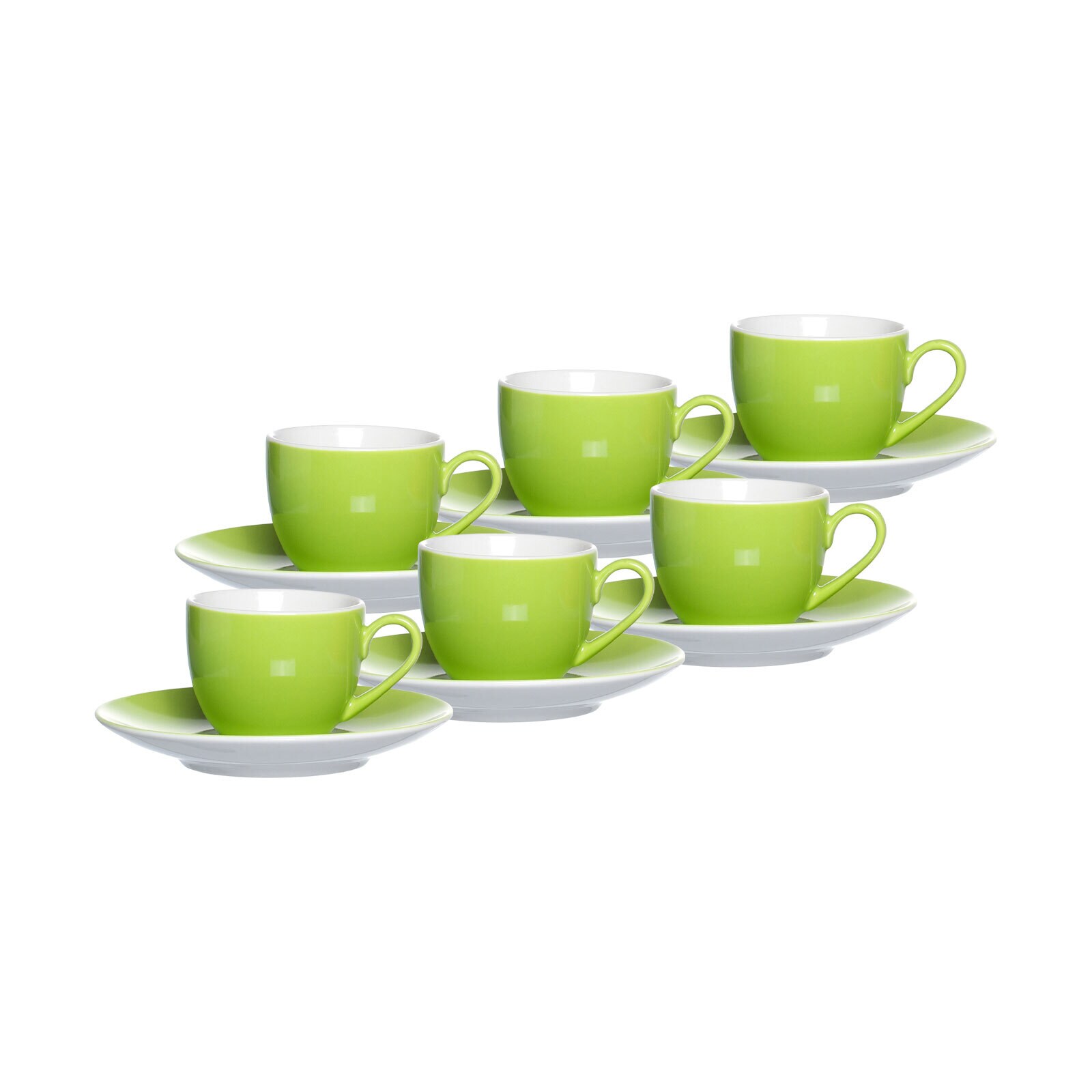 Ritzenhoff & Breker Espressotassen und -untertassen Doppio 80 ml 6er Set