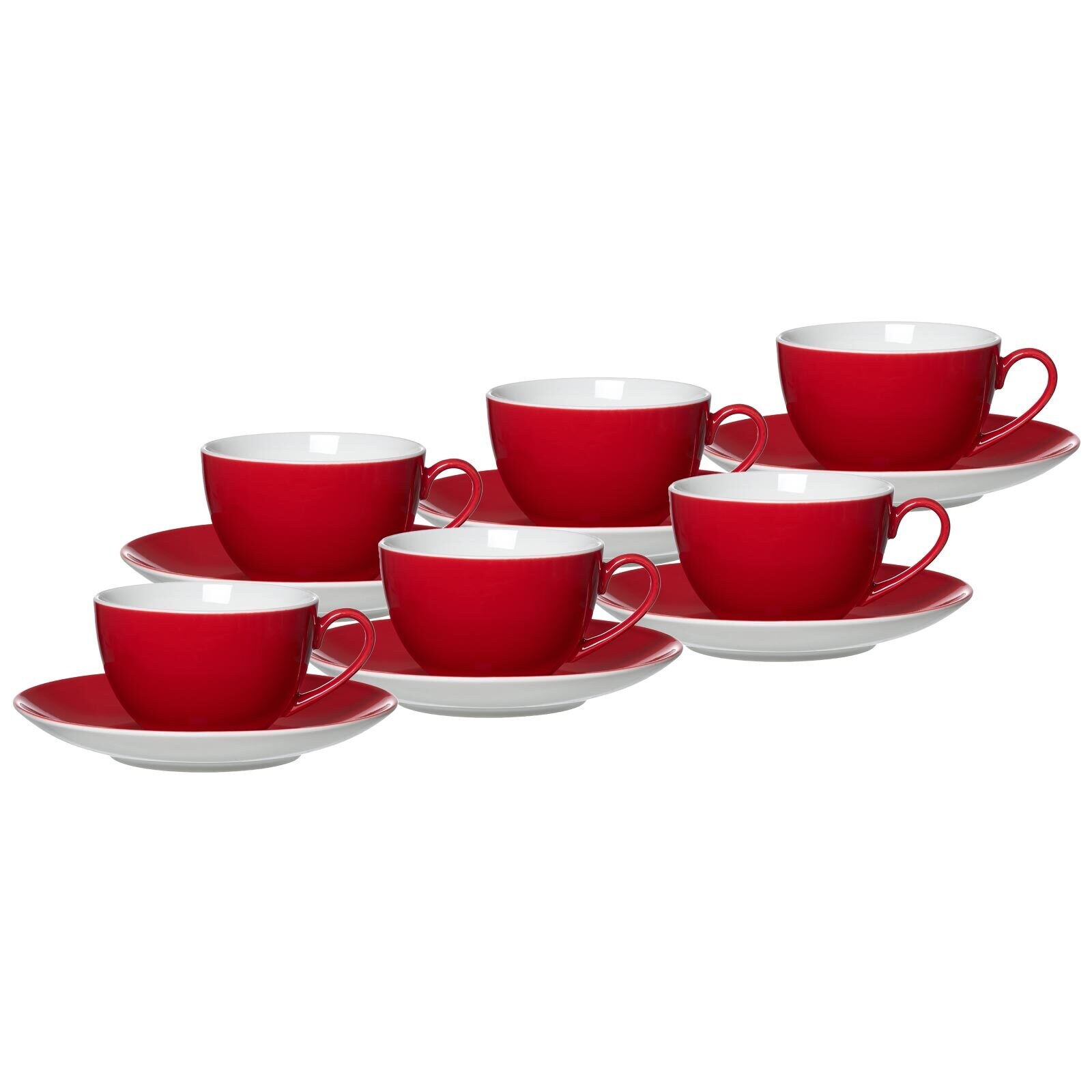 Kaffeetassen mit Untertassen Doppio  6er Set