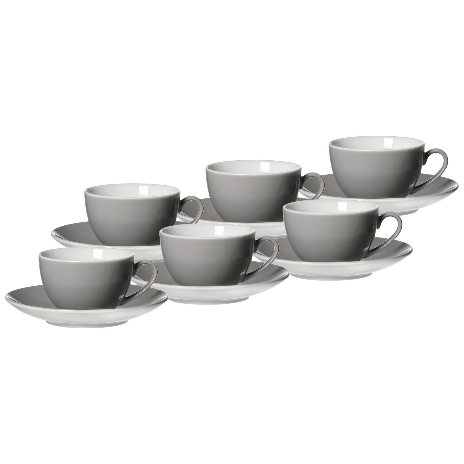 Kaffeetassen mit Untertassen Doppio  6er Set