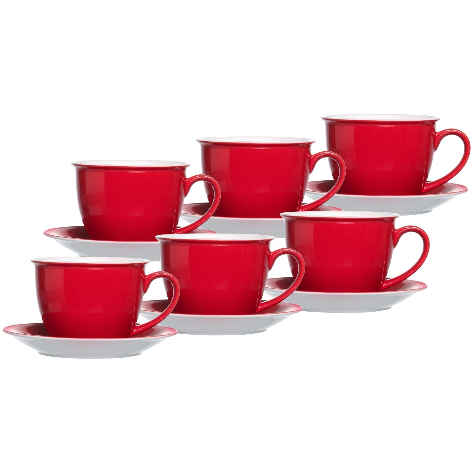 Milchkaffee Tassen mit Untertassen Doppio  6er Set