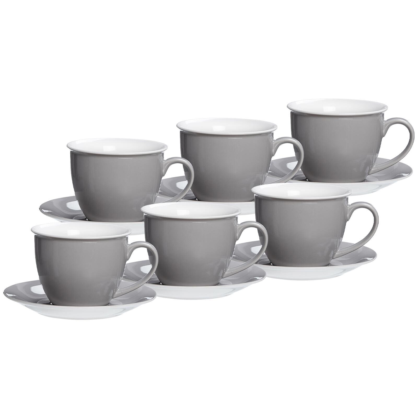 Ritzenhoff & Breker Milchkaffee Tassen mit Untertassen Doppio 350 ml 6er Set