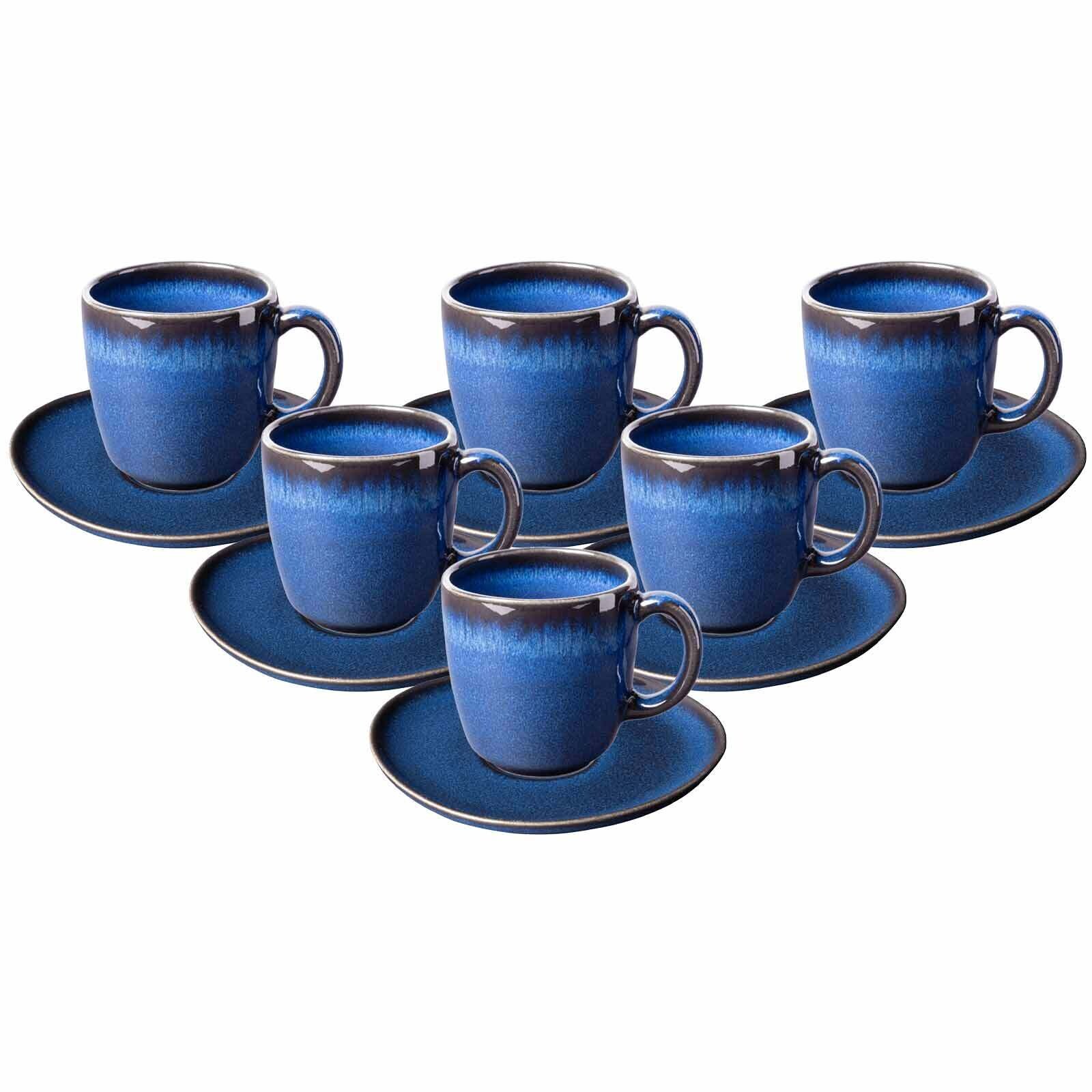 Kaffeetassen mit Untertassen Lave  6er Set