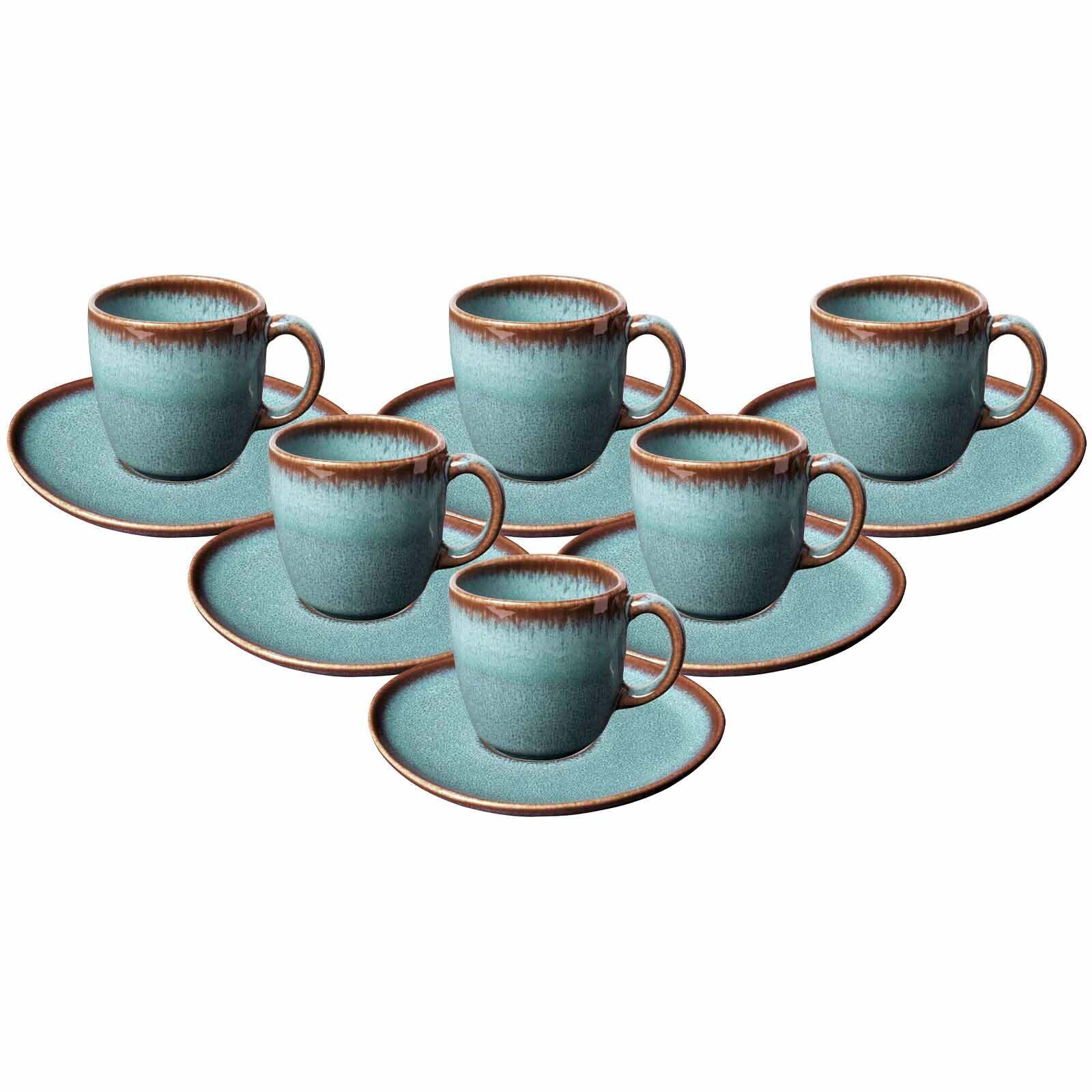 Kaffeetassen mit Untertassen Lave  6er Set