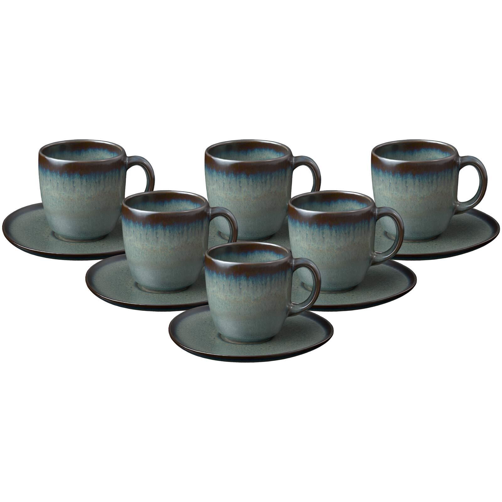 Kaffeetassen mit Untertassen Lave  6er Set