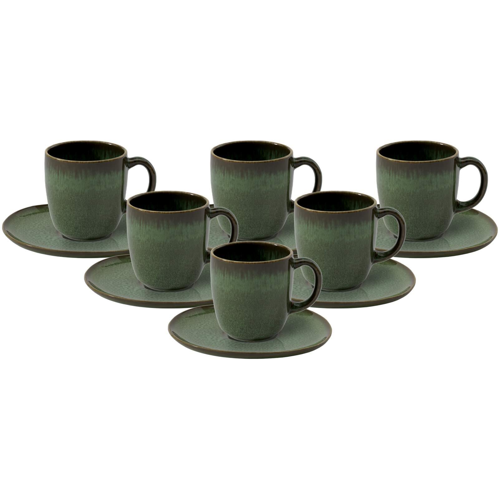 like. by Villeroy & Boch Kaffeetassen mit Untertassen Lave 190 ml 6er Set - Bild 1