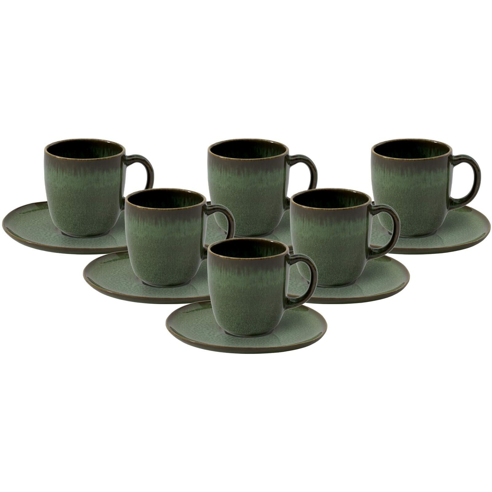 Kaffeetassen mit Untertassen Lave  6er Set