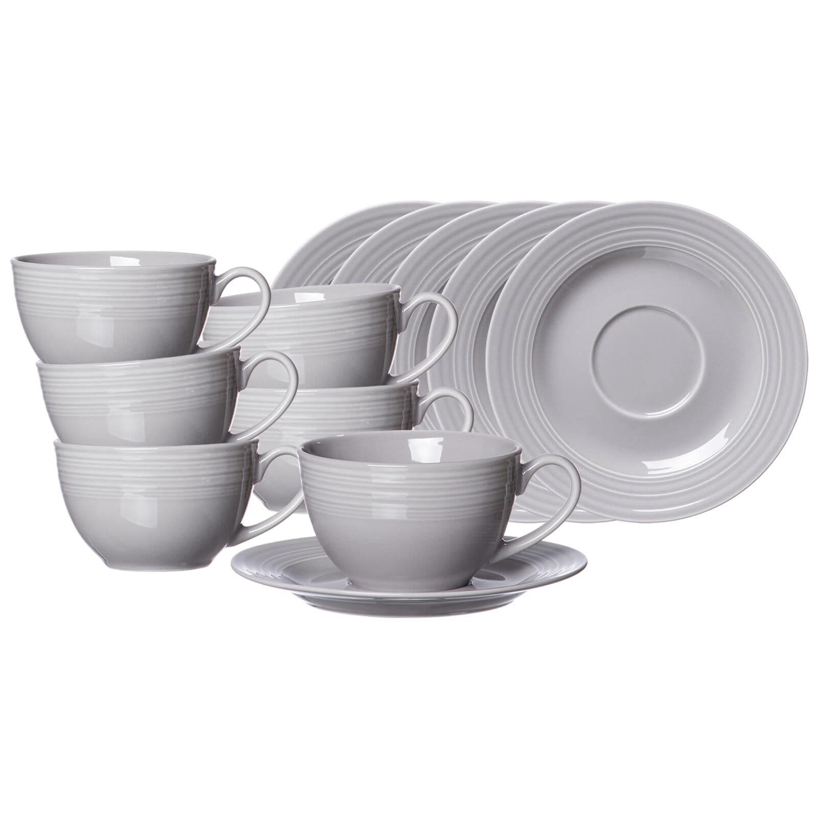 Ritzenhoff & Breker Kaffeetassen mit Untertassen Levi 220 ml 6er Set - Bild 1