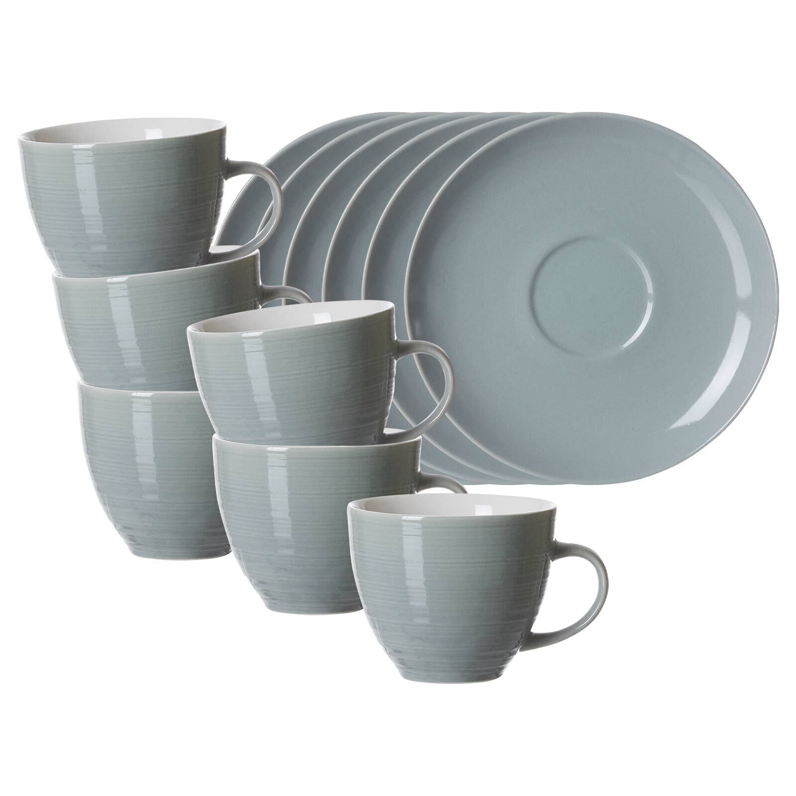 Ritzenhoff & Breker Kaffeetassen mit Untertassen Suomi 260 ml 6er Set