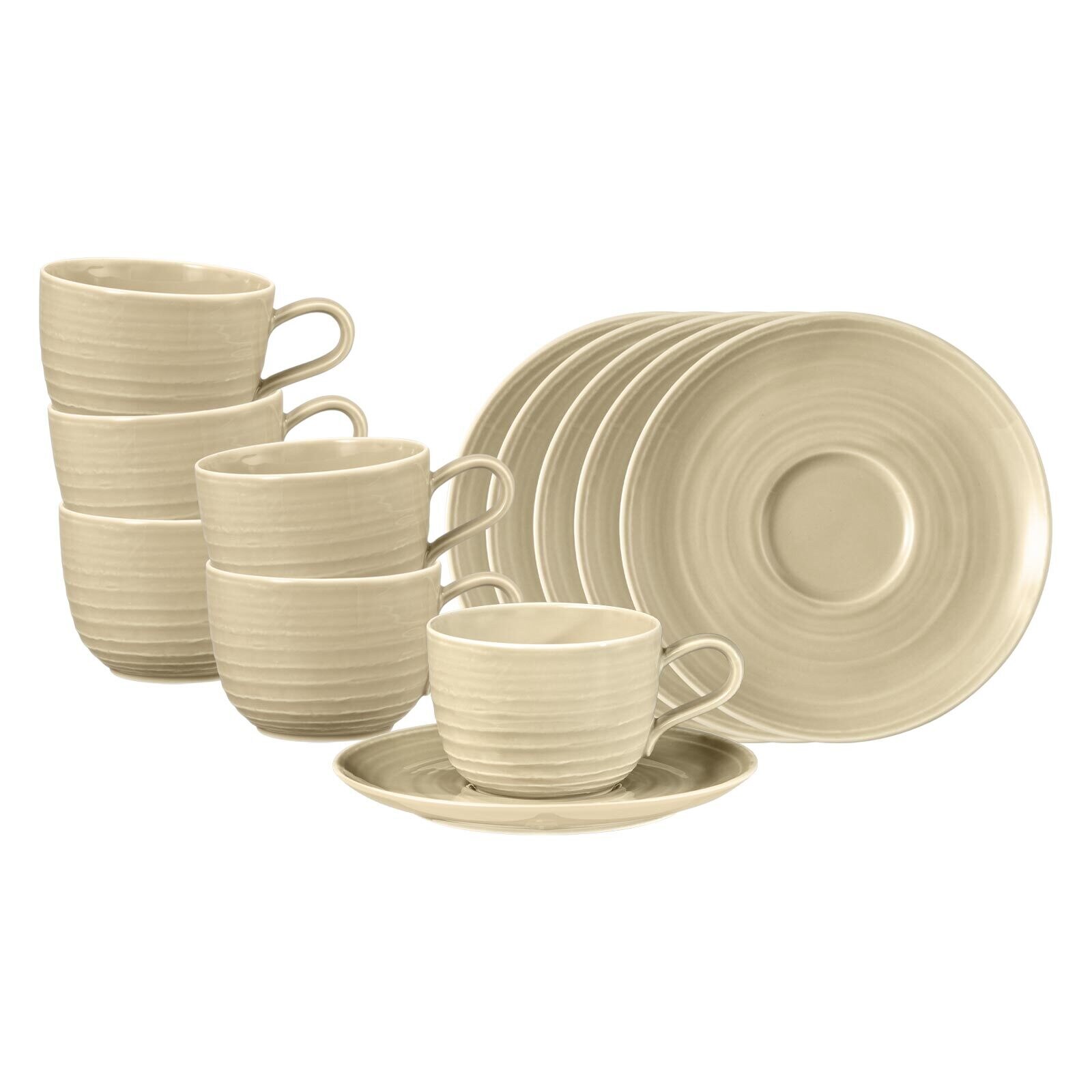 Seltmann Weiden Kaffeetassen mit Untertassen Terra 260 ml 6er Set