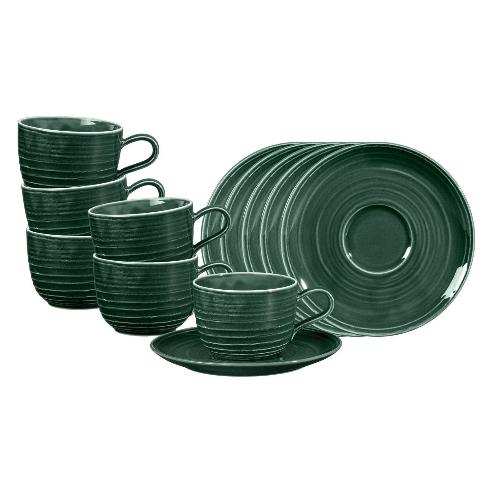 Seltmann Weiden Kaffeetassen mit Untertassen Terra 260 ml 6er Set