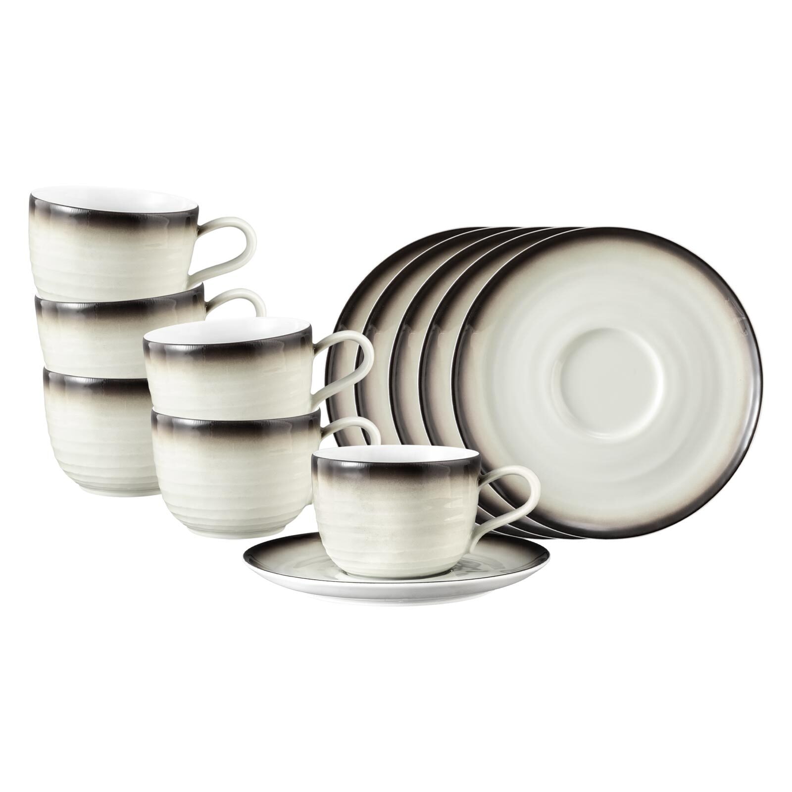 Seltmann Weiden Kaffeetassen mit Untertassen Terra 260 ml 6er Set
