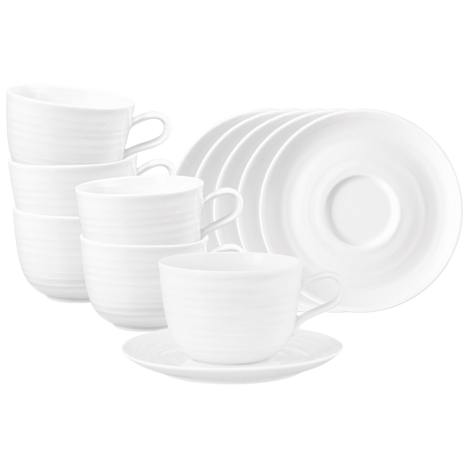 Seltmann Weiden Milchkaffeetassen mit Untertassen Terra 400 ml 6er Set