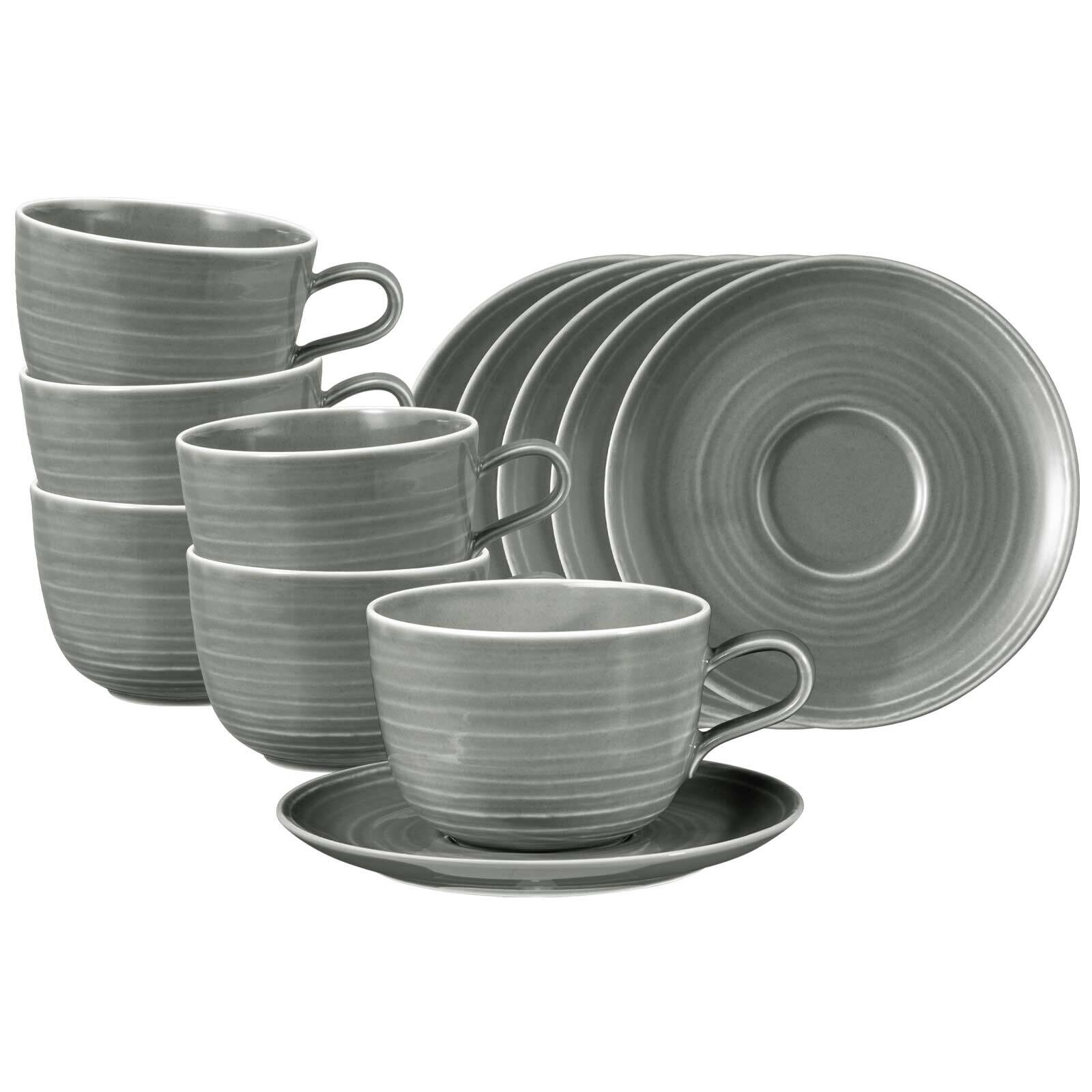 Seltmann Weiden Milchkaffeetassen mit Untertassen Terra 400 ml 6er Set