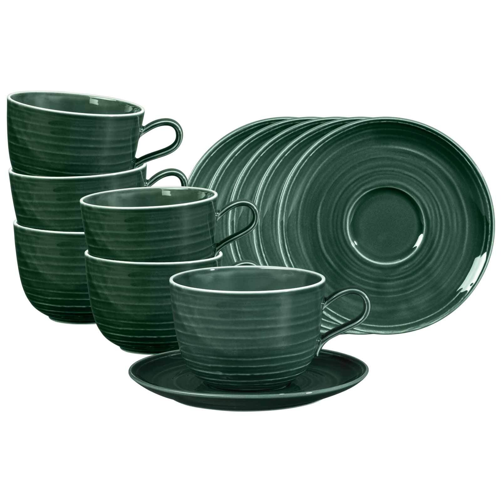 Seltmann Weiden Milchkaffeetassen mit Untertassen Terra 400 ml 6er Set